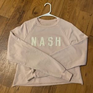 Light pink NASH crop crew neck sweatshirt